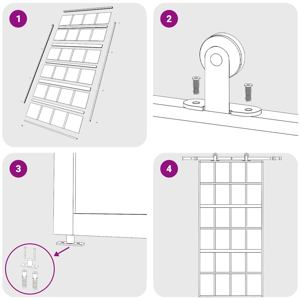 Porta deslizante 102,5x205 cm vidro ESG fosco/alumínio dourado