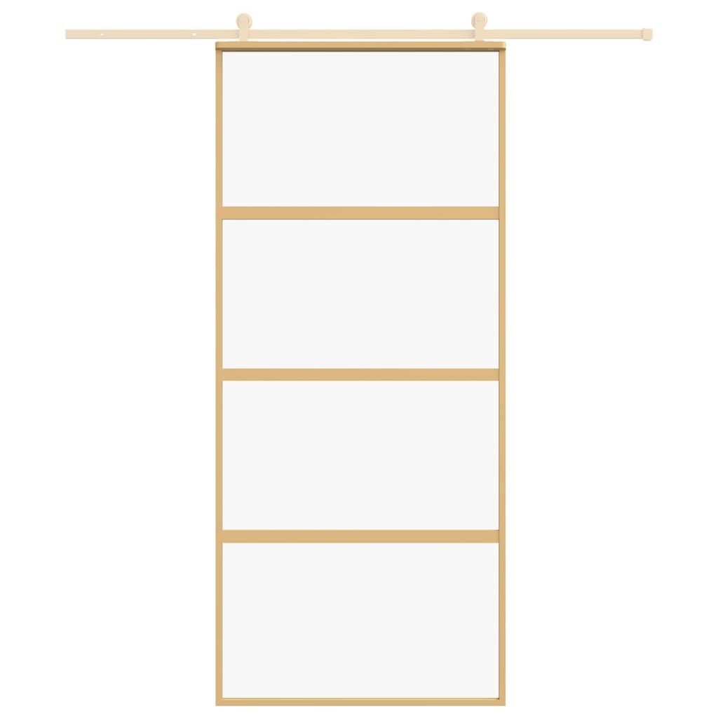Porta deslizante 102,5x205 cm vidro ESG/alumínio dourado