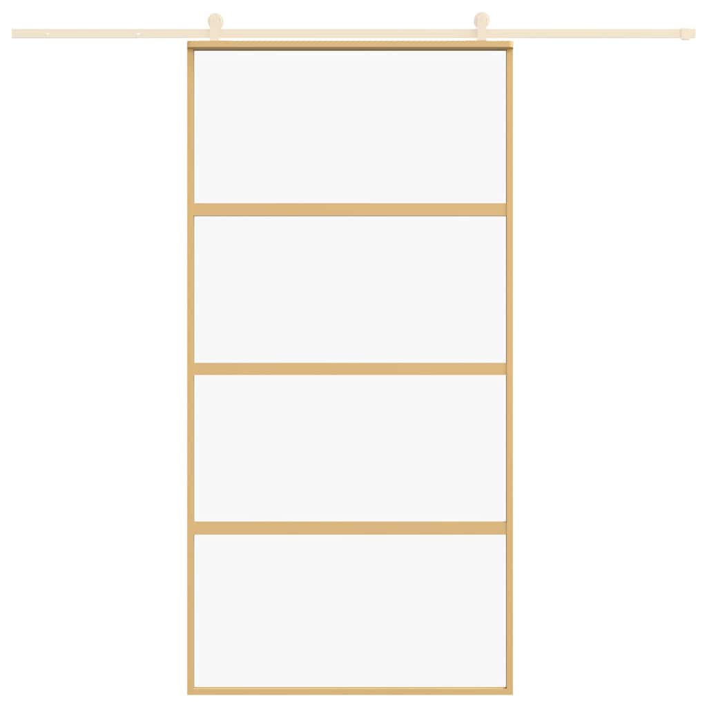 Porta deslizante 102,5x205 cm vidro ESG/alumínio dourado
