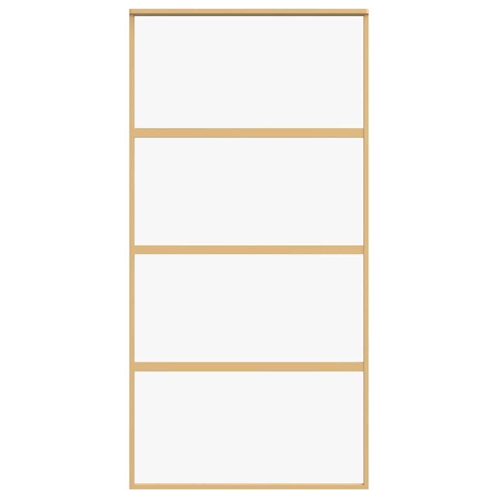 Porta deslizante 102,5x205 cm vidro ESG/alumínio dourado