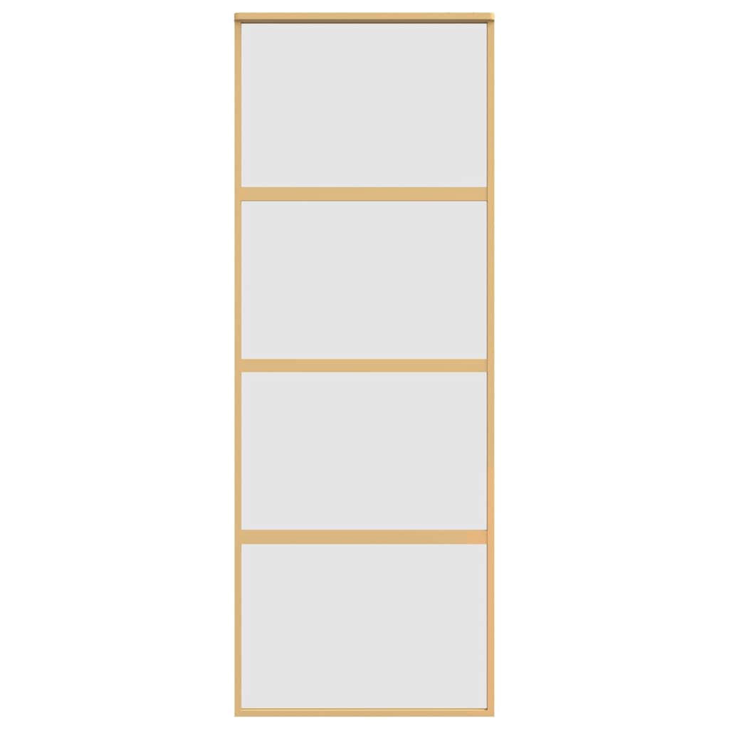 Porta deslizante 90x205 cm vidro ESG fosco/alumínio dourado