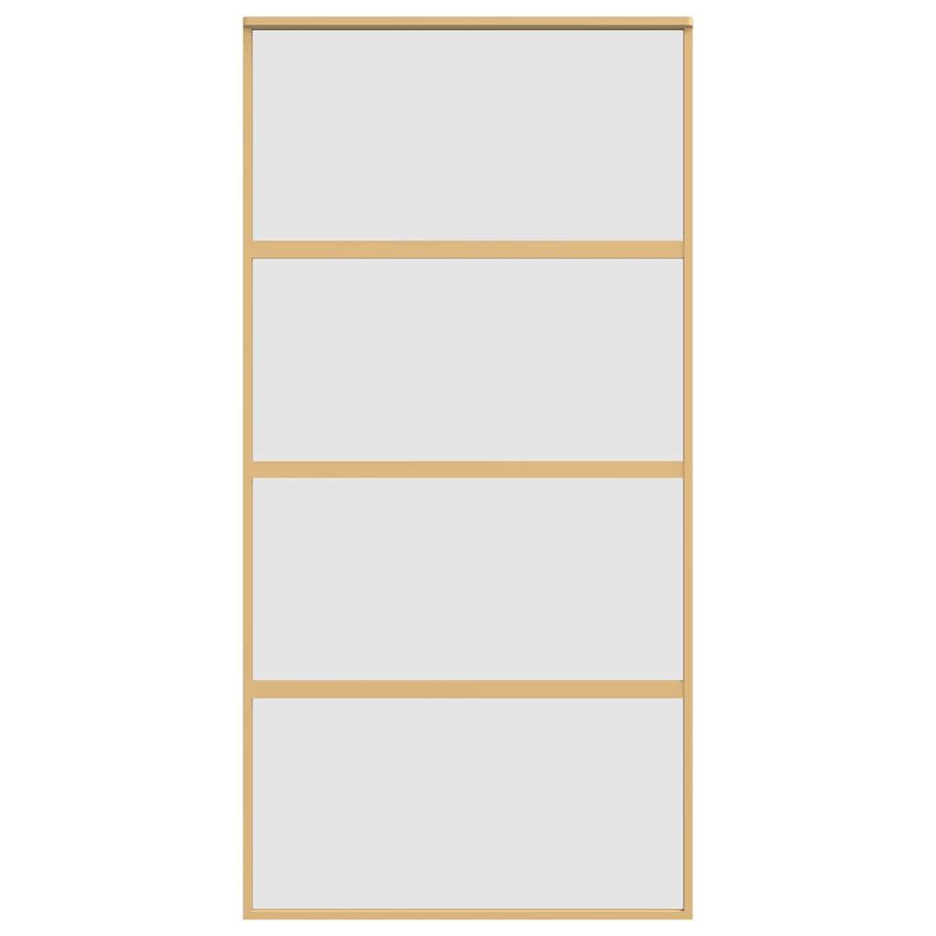 Porta deslizante 90x205 cm vidro ESG fosco/alumínio dourado