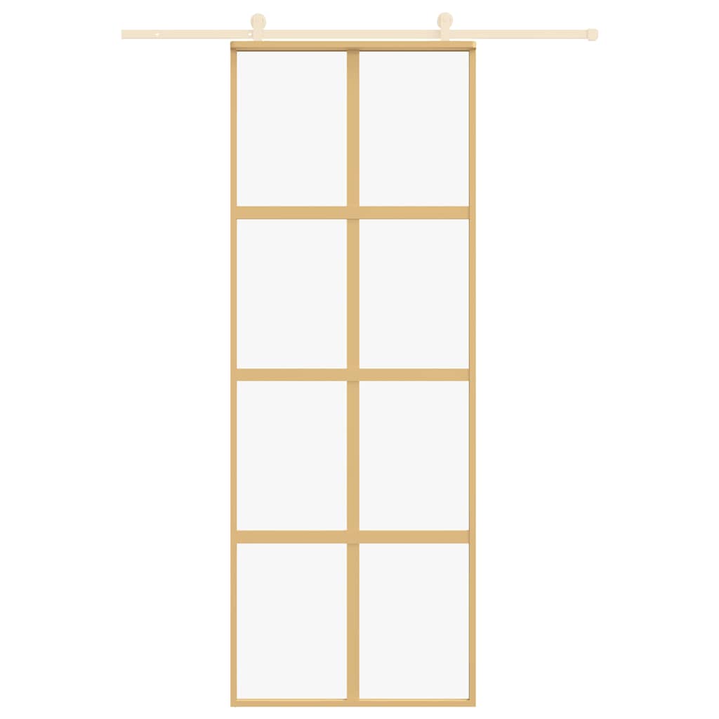 Porta deslizante 102,5x205 cm vidro ESG/alumínio dourado