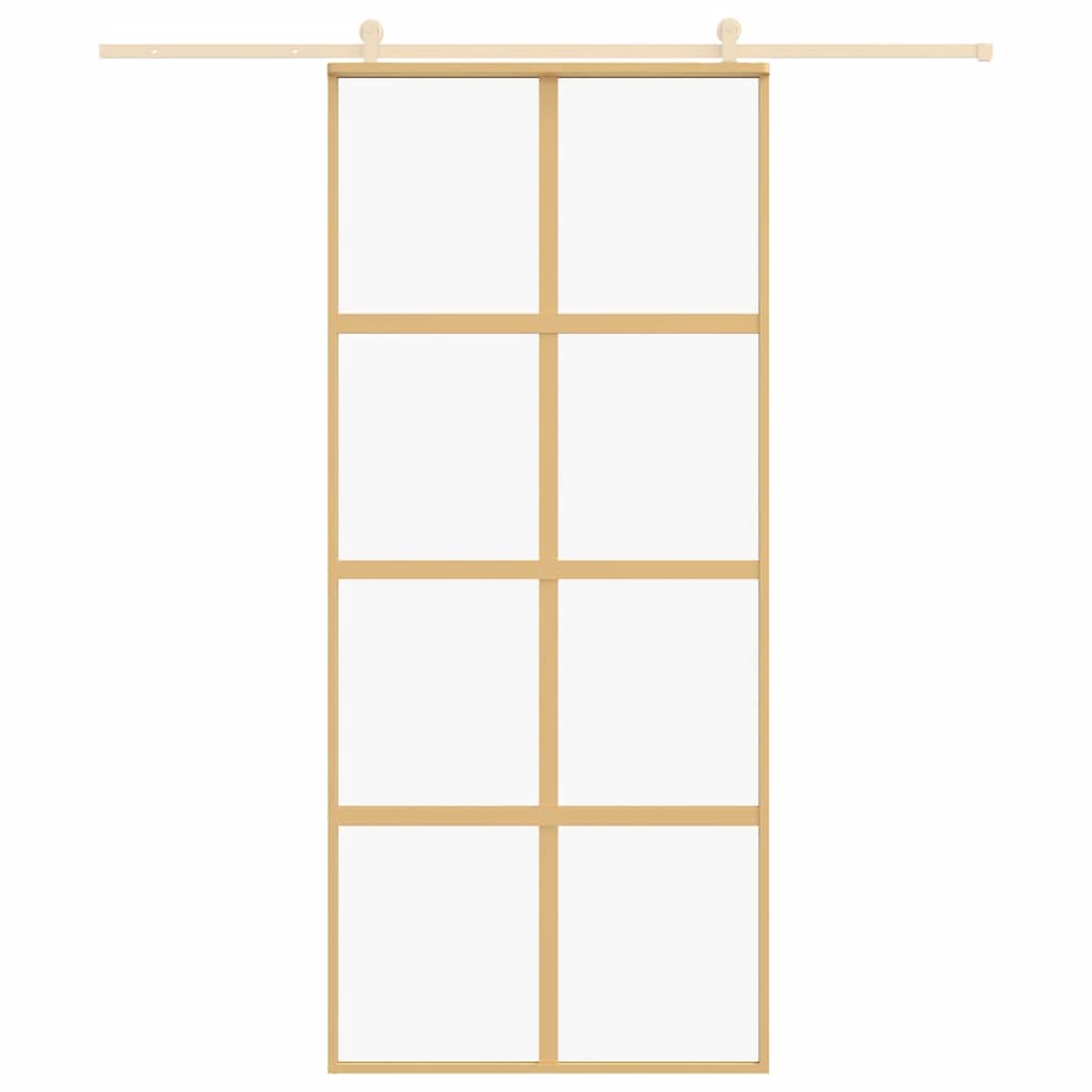 Porta deslizante 102,5x205 cm vidro ESG/alumínio dourado