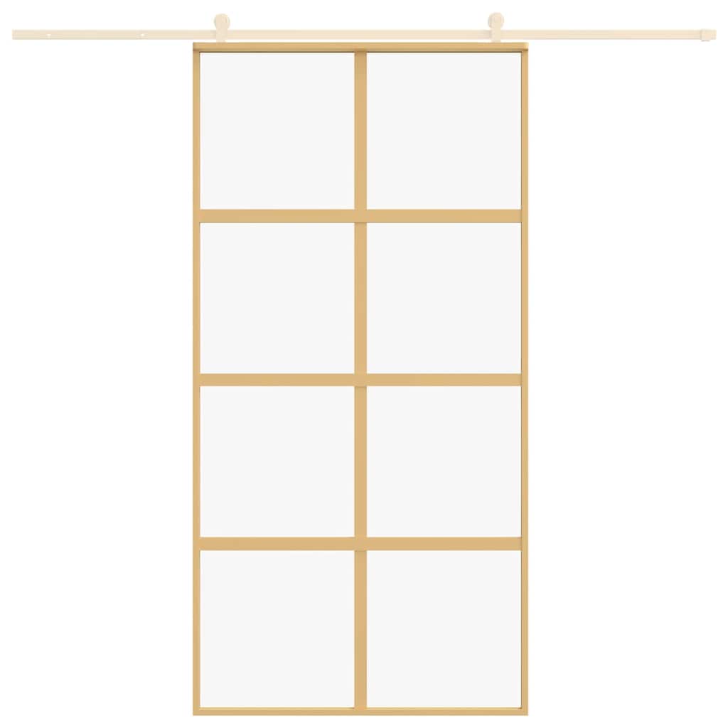 Porta deslizante 102,5x205 cm vidro ESG/alumínio dourado