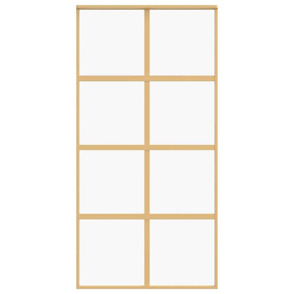 Porta deslizante 102,5x205 cm vidro ESG/alumínio dourado