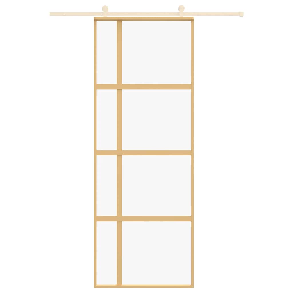 Porta deslizante 102,5x205 cm vidro ESG/alumínio dourado