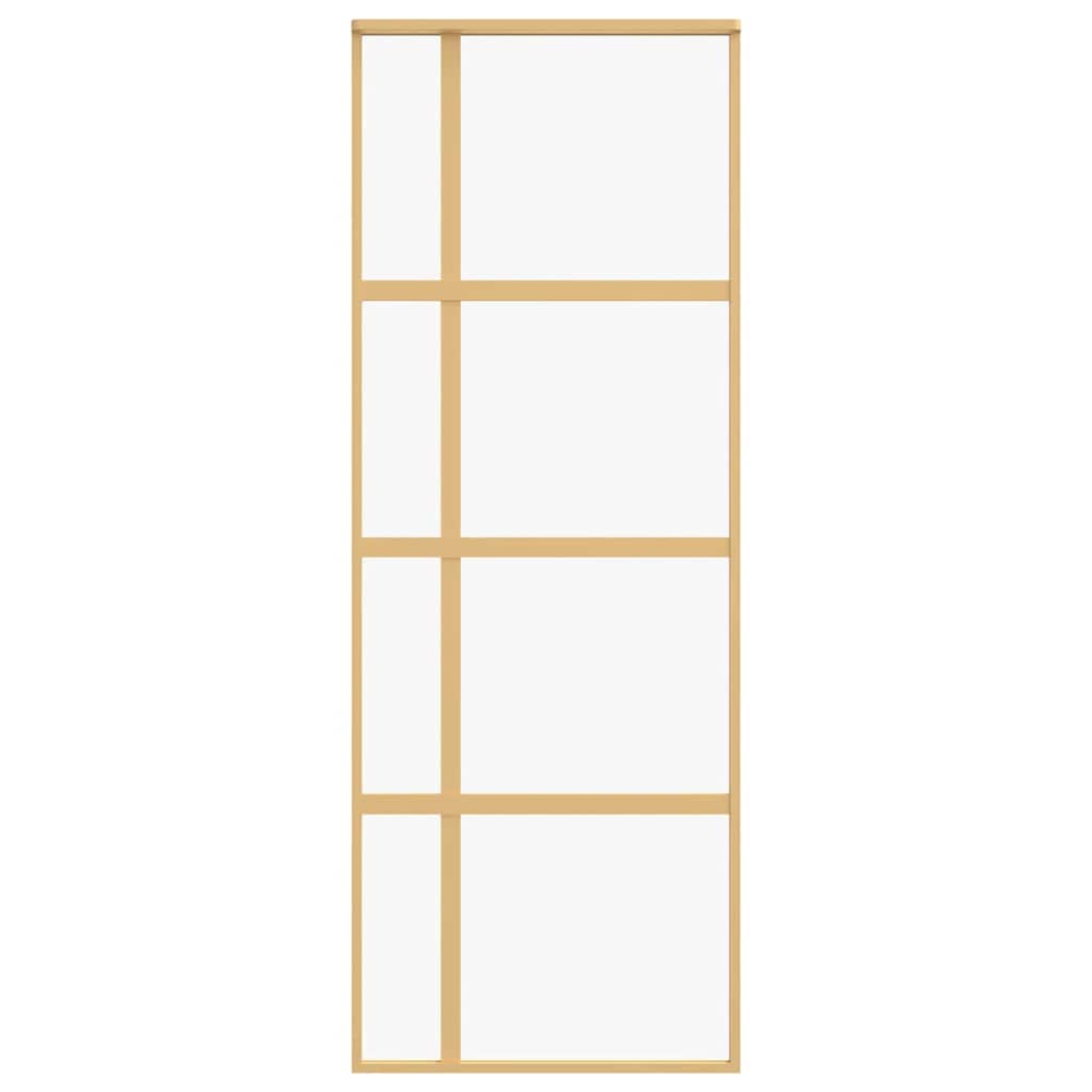 Porta deslizante 102,5x205 cm vidro ESG/alumínio dourado