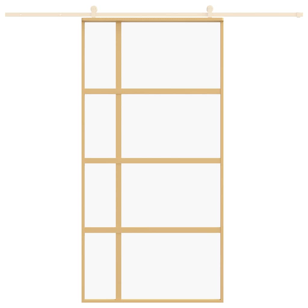 Porta deslizante 102,5x205 cm vidro ESG/alumínio dourado