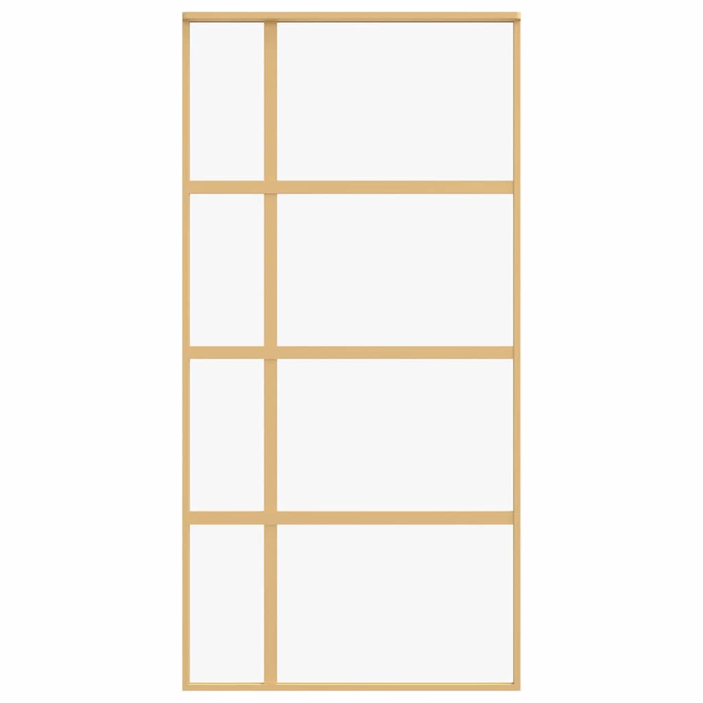 Porta deslizante 102,5x205 cm vidro ESG/alumínio dourado