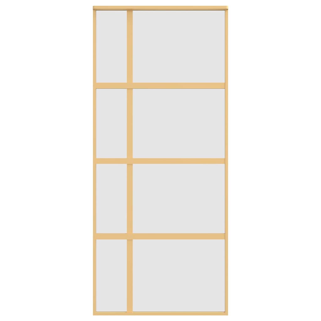 Porta deslizante 90x205 cm vidro ESG fosco/alumínio dourado