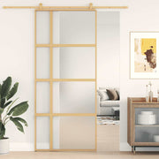 Porta deslizante 90x205 cm vidro ESG fosco/alumínio dourado