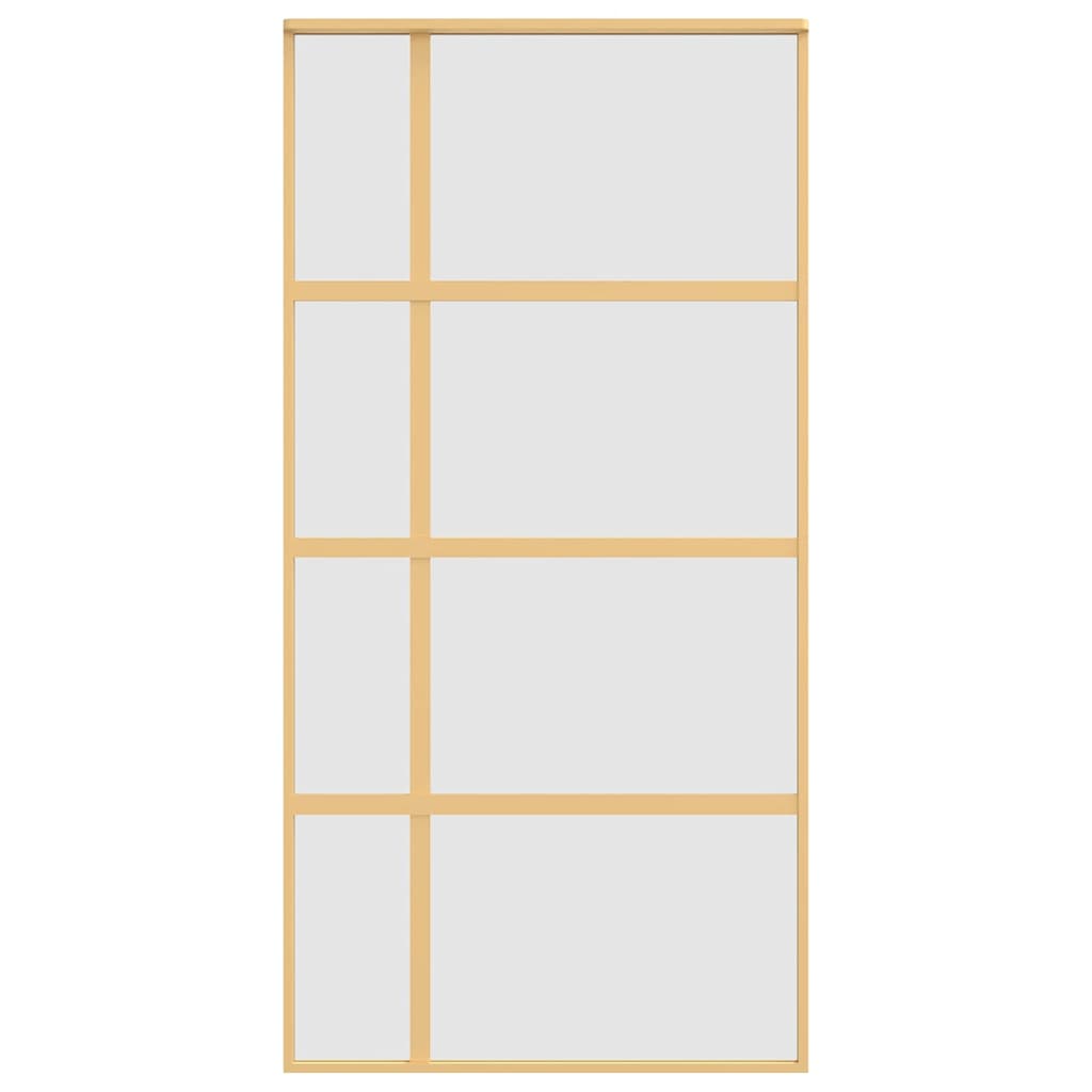 Porta deslizante 90x205 cm vidro ESG fosco/alumínio dourado