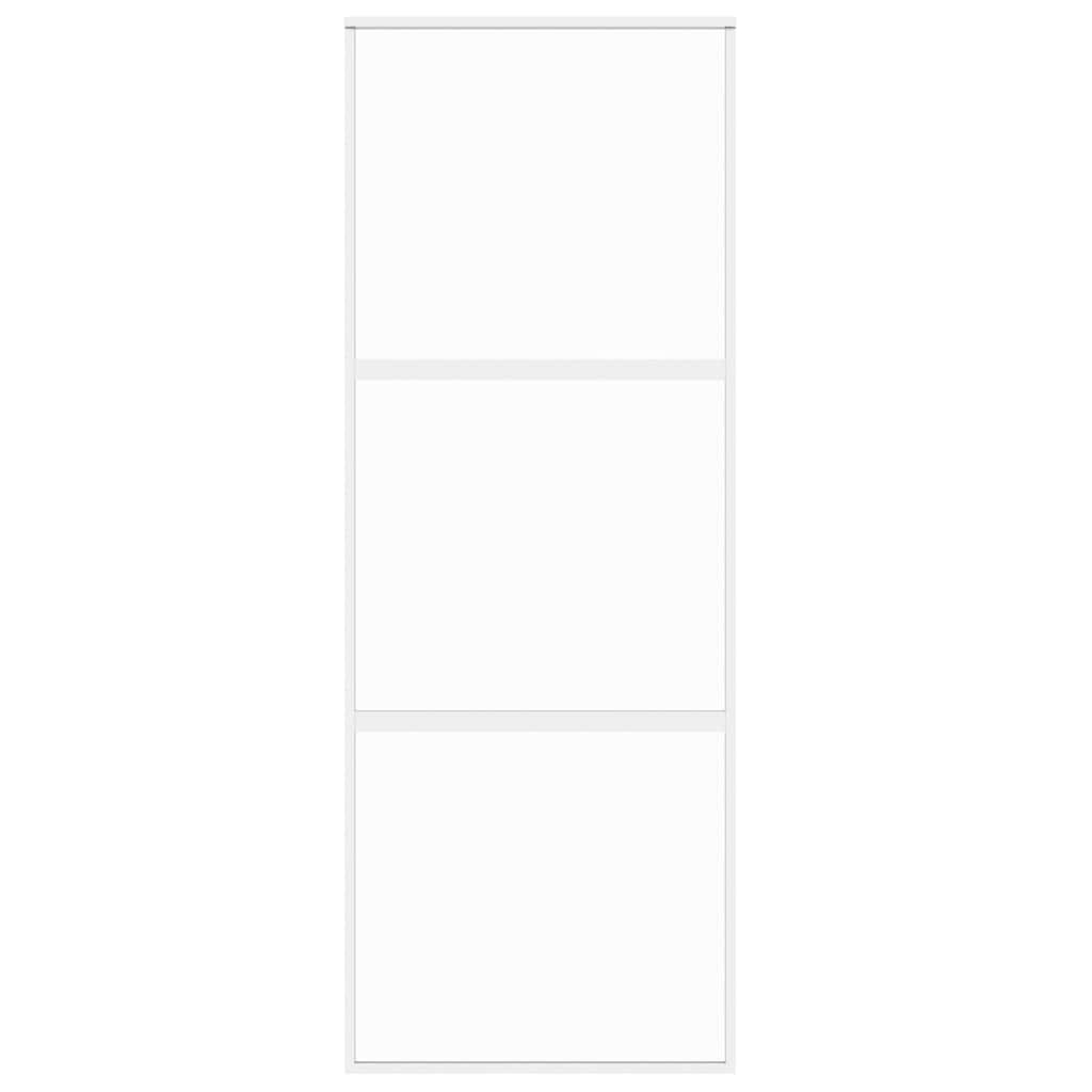 Porta deslizante 90x205 cm vidro temperado e alumínio branco