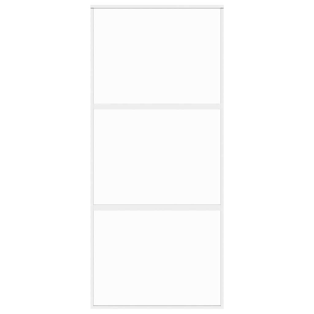 Porta deslizante 90x205 cm vidro temperado e alumínio branco