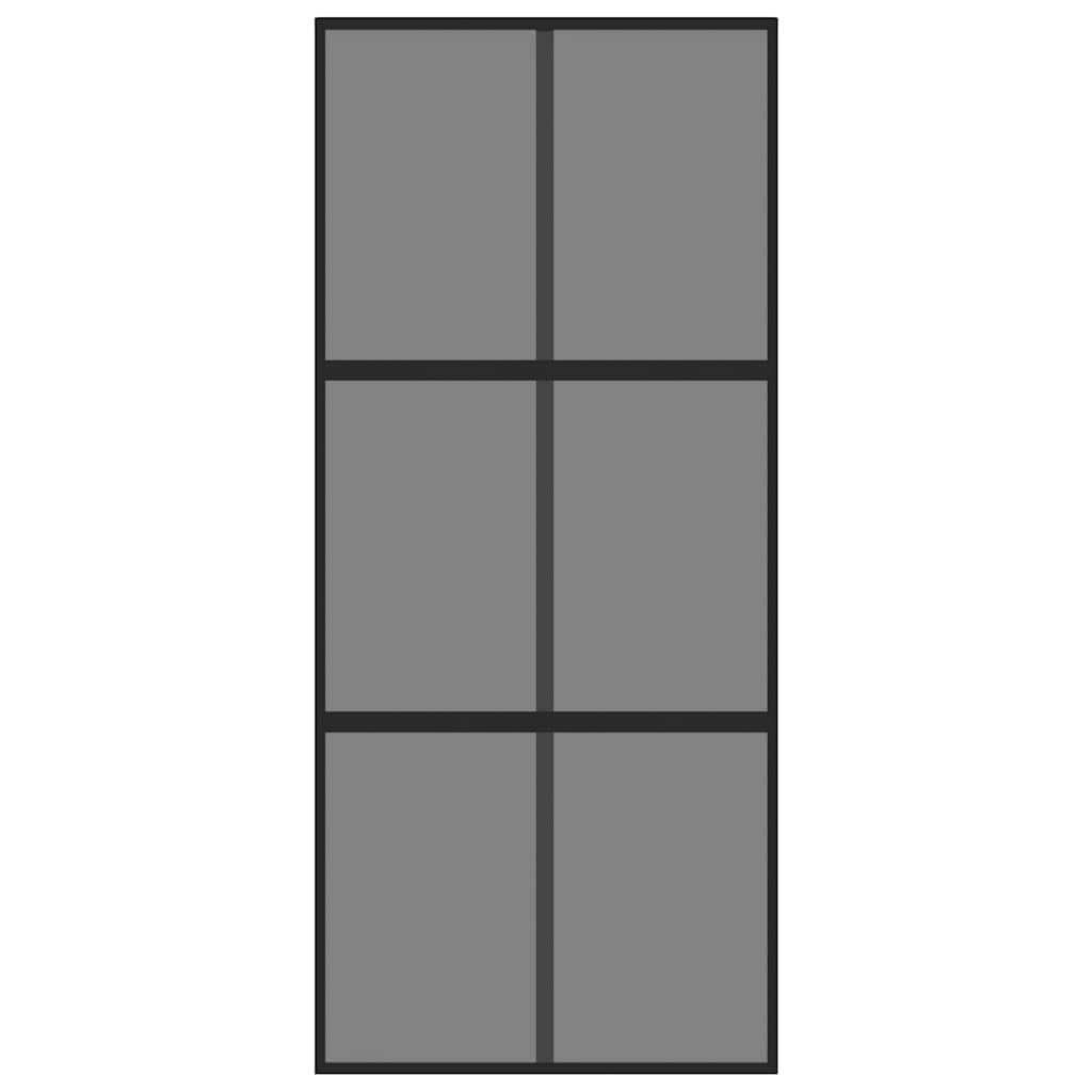 Porta deslizante 102,5x205 cm vidro temperado e alumínio preto