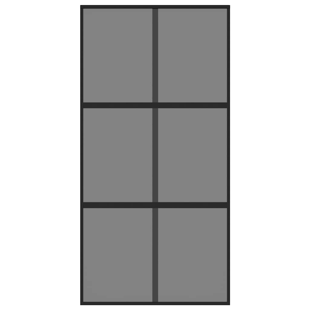 Porta deslizante 102,5x205 cm vidro temperado e alumínio preto