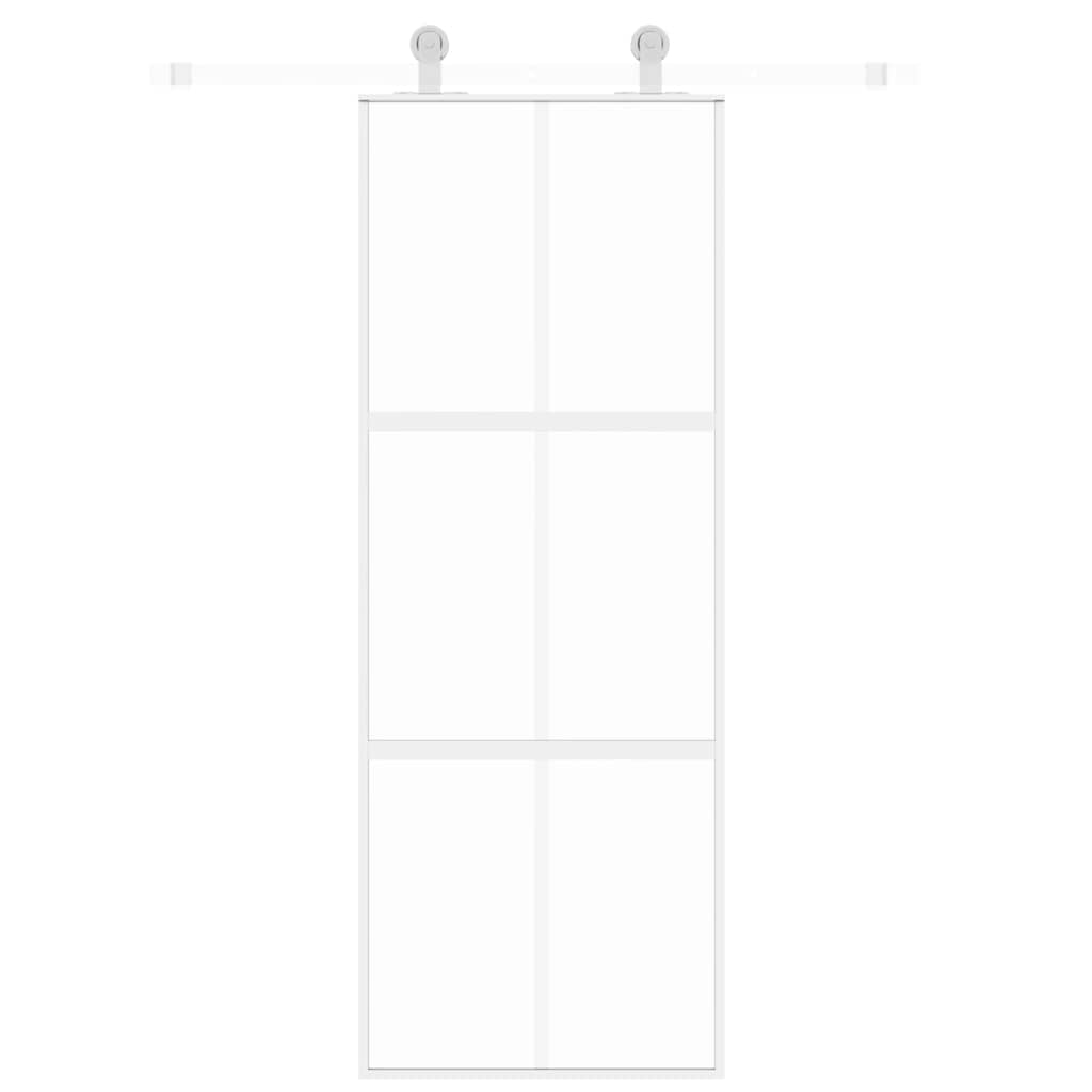 Porta deslizante 90x205 cm vidro temperado e alumínio branco