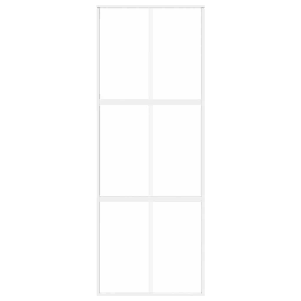 Porta deslizante 90x205 cm vidro temperado e alumínio branco