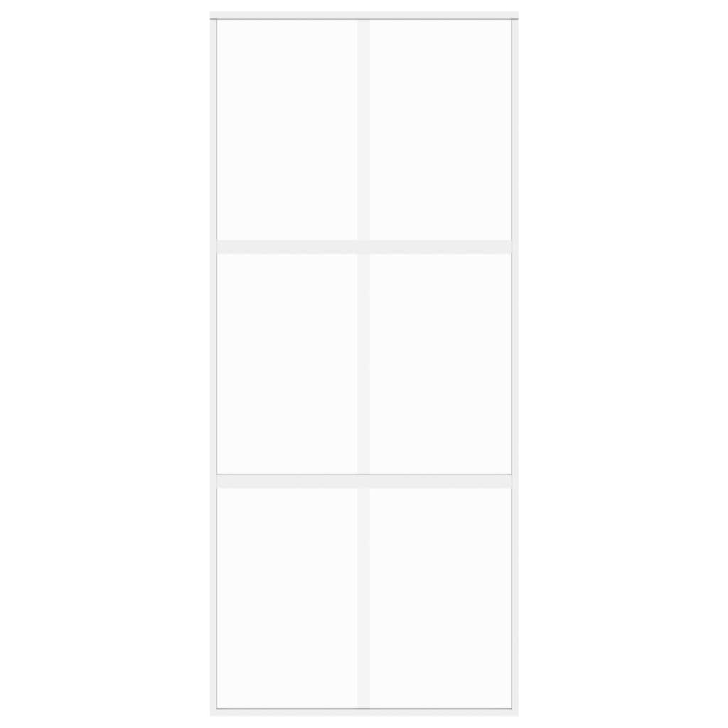 Porta deslizante 90x205 cm vidro temperado e alumínio branco