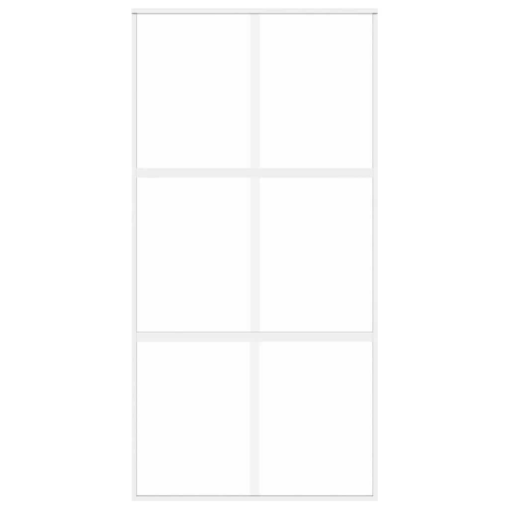 Porta deslizante 90x205 cm vidro temperado e alumínio branco