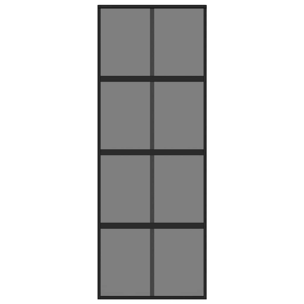 Porta deslizante 90x205 cm vidro temperado e alumínio preto