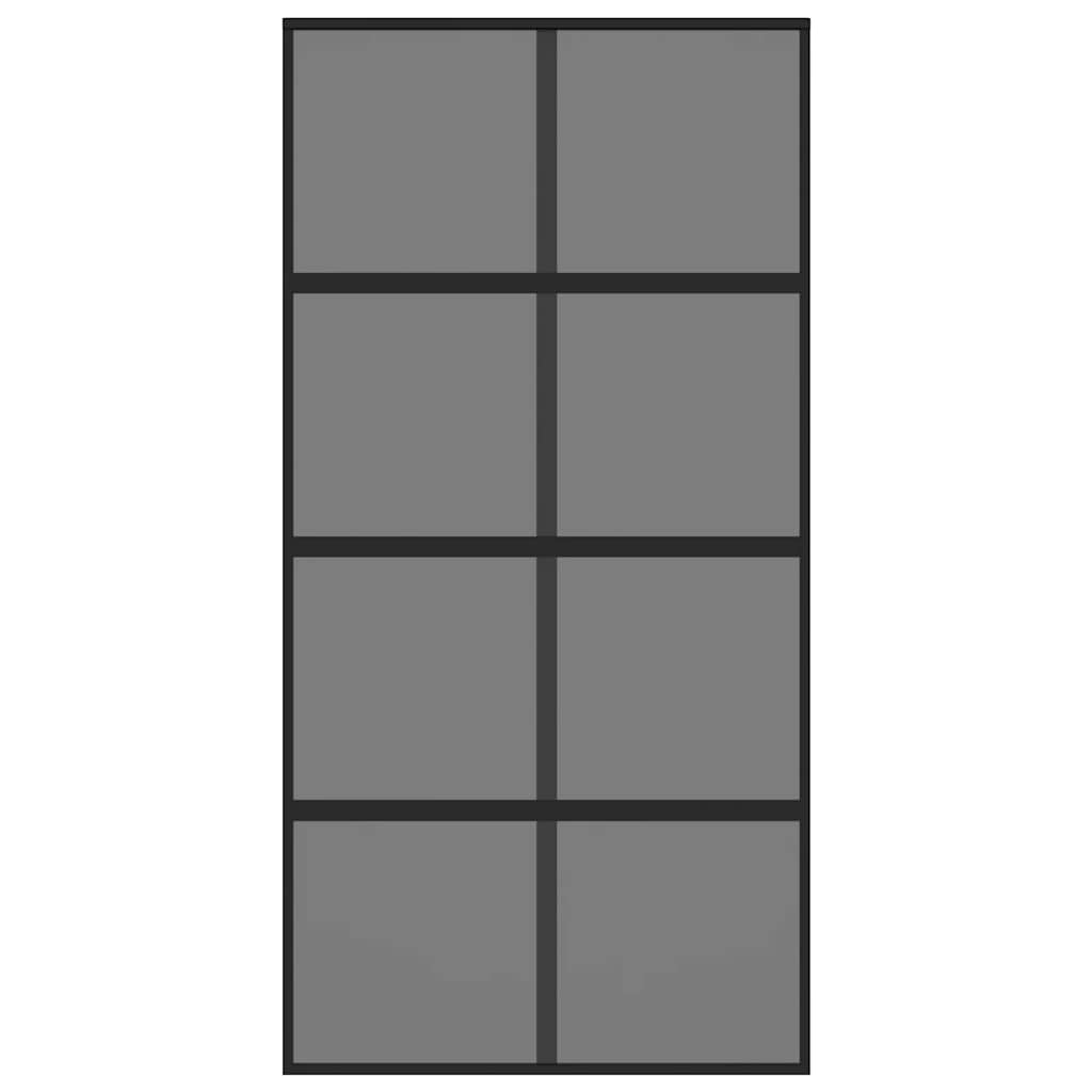 Porta deslizante 90x205 cm vidro temperado e alumínio preto