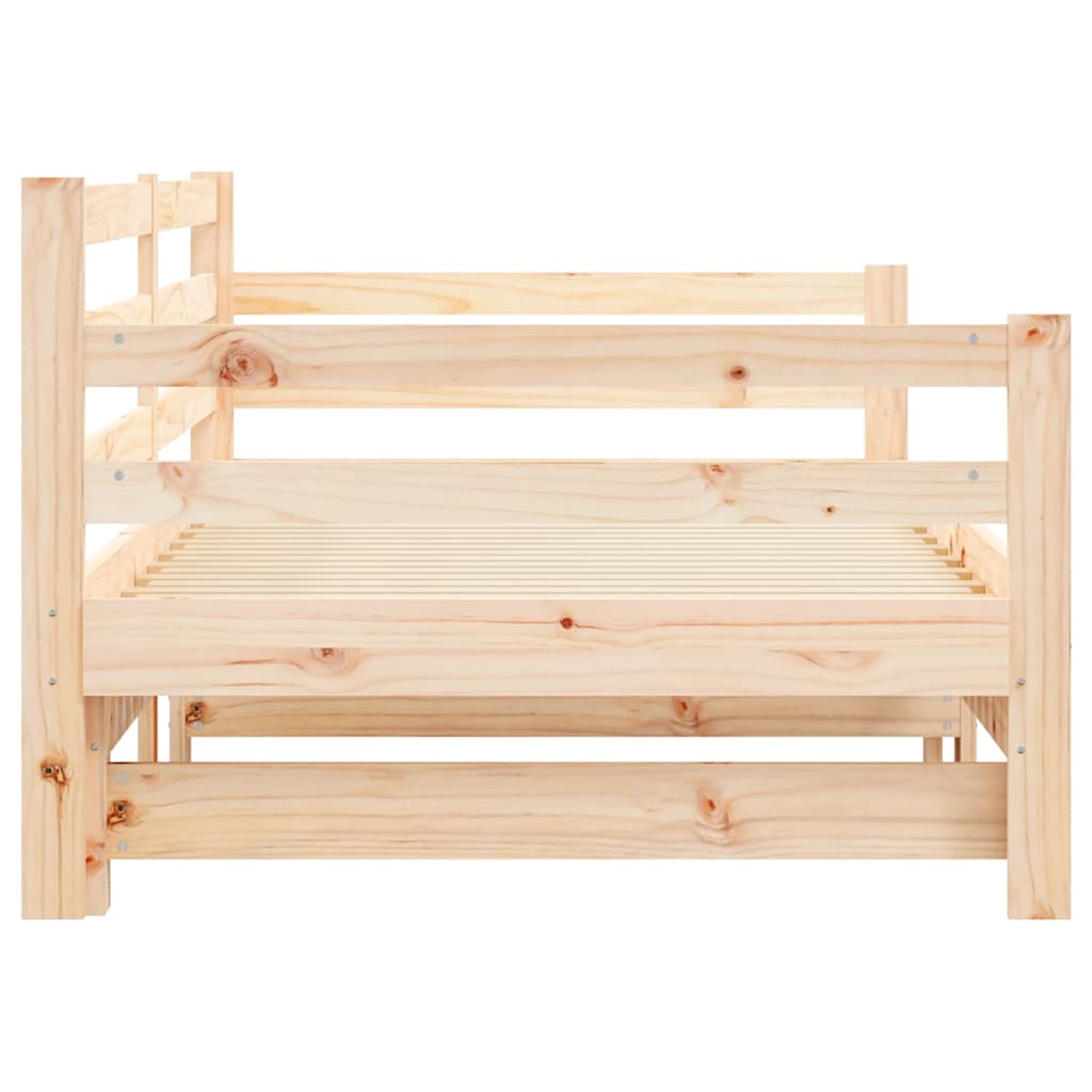 Sofá-cama com gavetão 90x200 cm madeira de pinho maciça