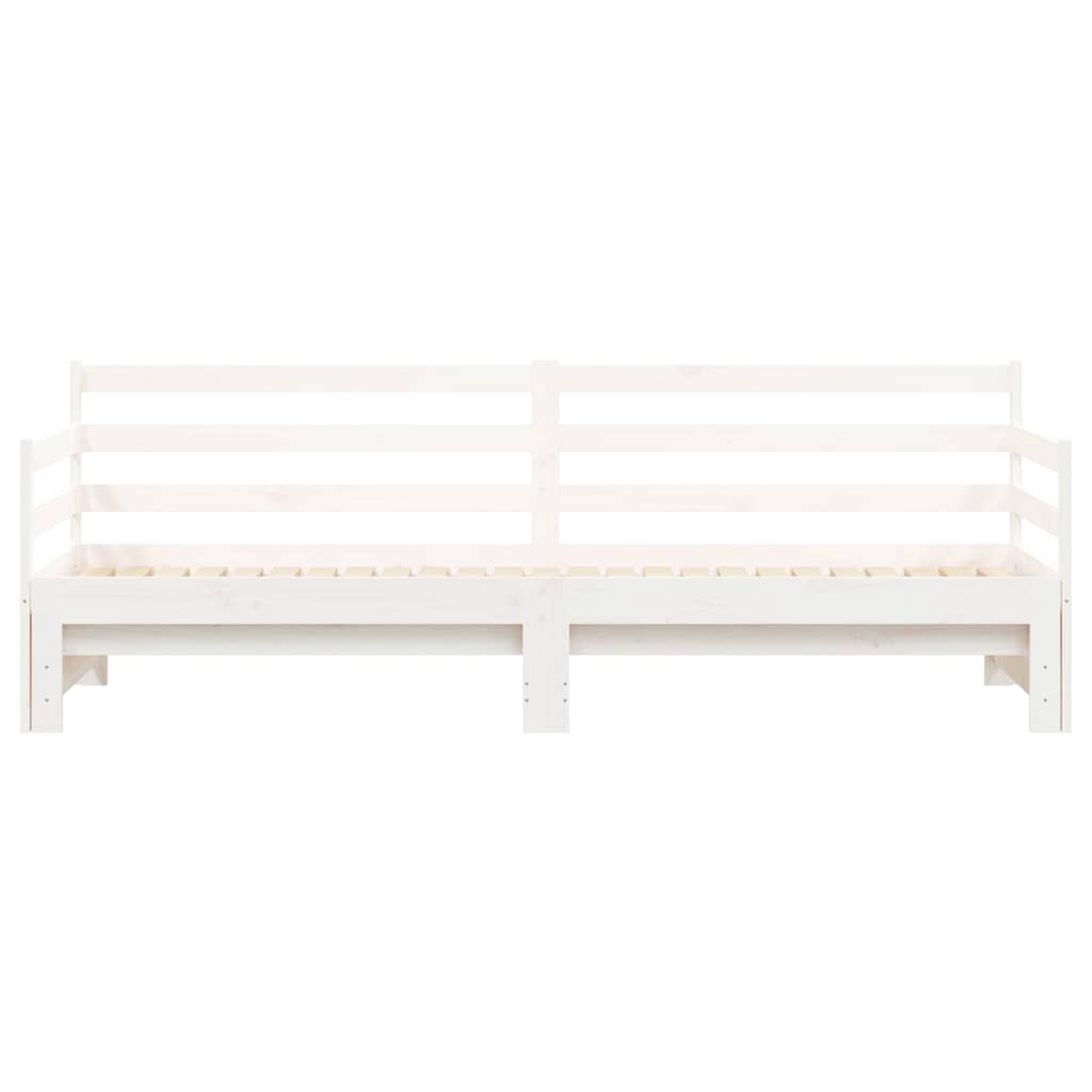 Sofá-cama com gavetão 90x200 cm madeira de pinho maciça branco