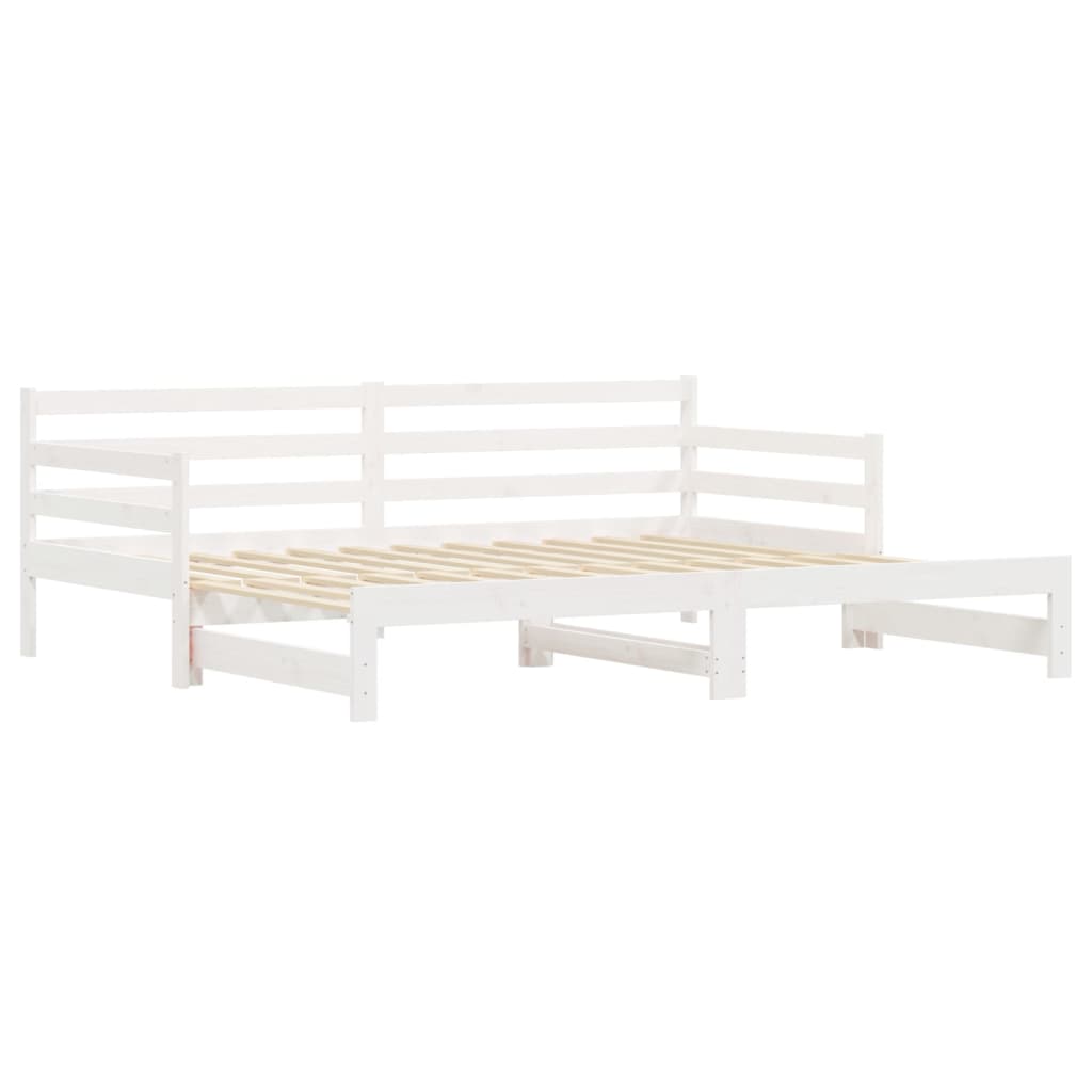 Sofá-cama com gavetão 90x190 cm madeira de pinho maciça branco