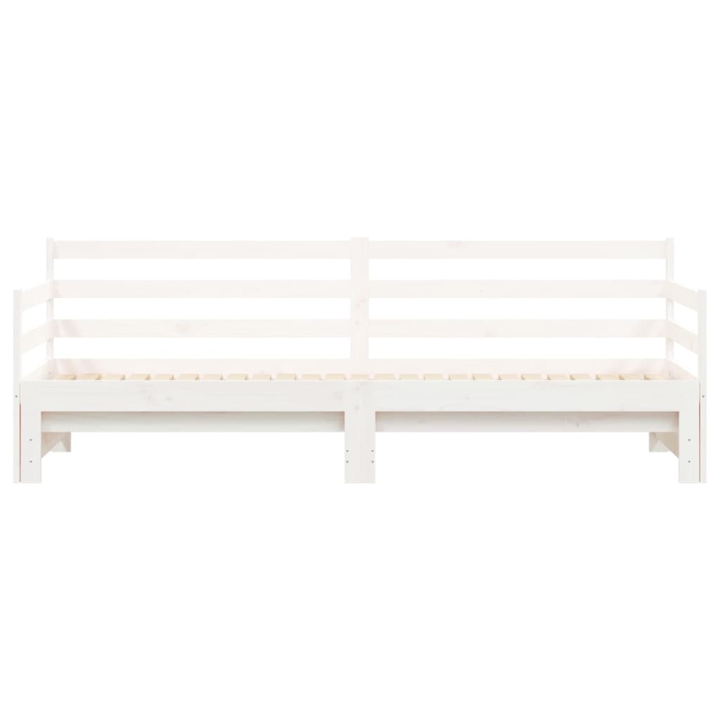 Sofá-cama com gavetão 90x190 cm madeira de pinho maciça branco