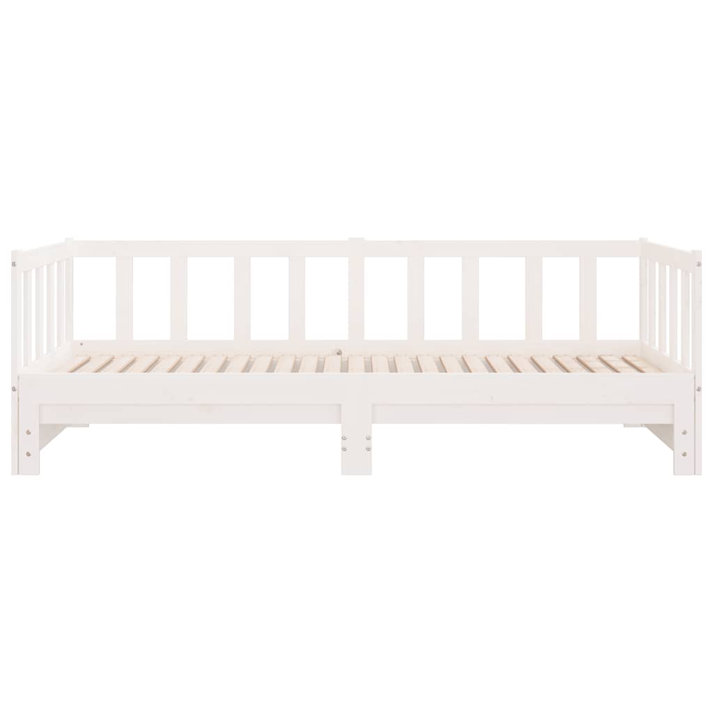 Sofá-cama com gavetão 90x200 cm madeira de pinho maciça branco