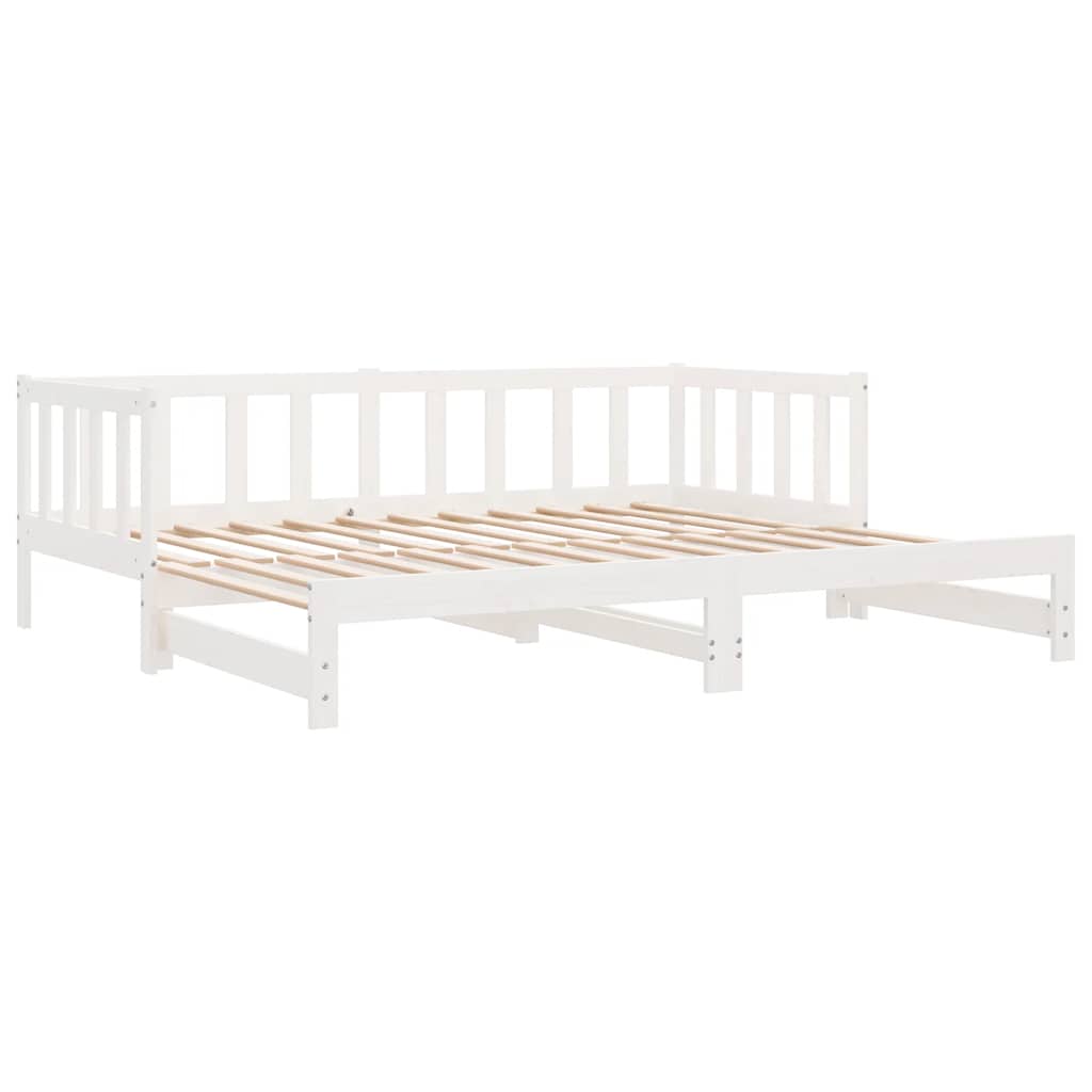 Sofá-cama com gavetão 90x200 cm madeira de pinho maciça branco