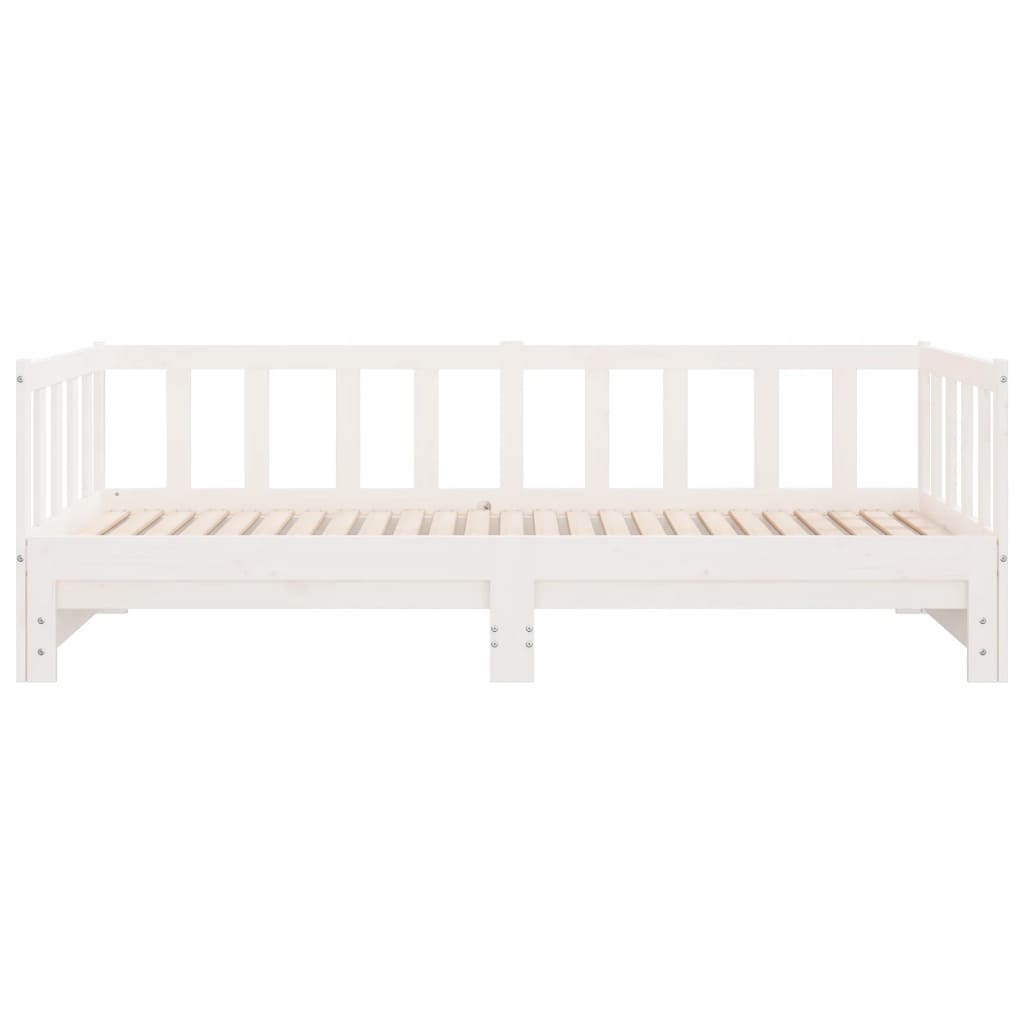 Sofá-cama com gavetão 90x190 cm madeira de pinho maciça branco