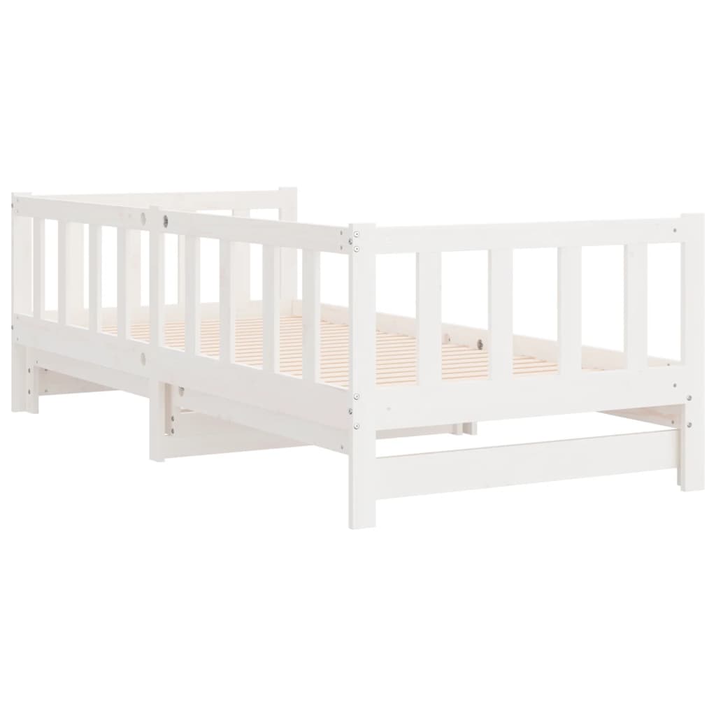 Sofá-cama com gavetão 90x190 cm madeira de pinho maciça branco