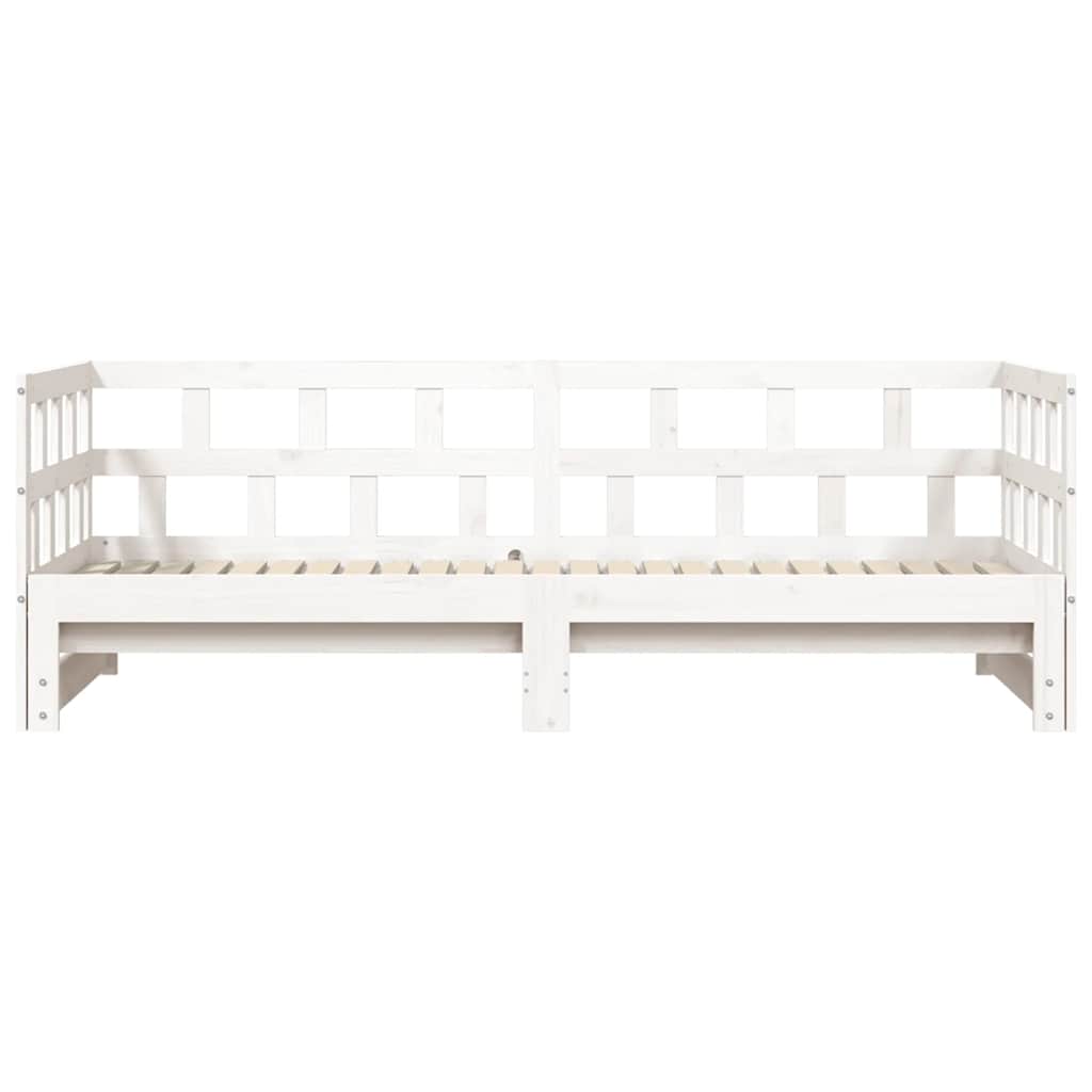 Sofá-cama com gavetão 80x200 cm madeira de pinho maciça branco