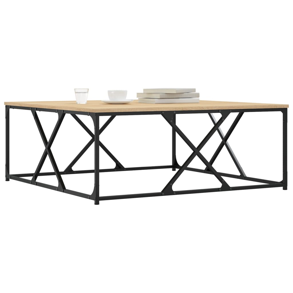 Mesa de centro 100x100x40 cm derivados madeira carvalho sonoma