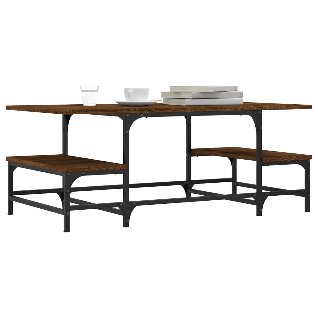 Mesa de centro 100x50,5x40 cm deriv. madeira carvalho castanho