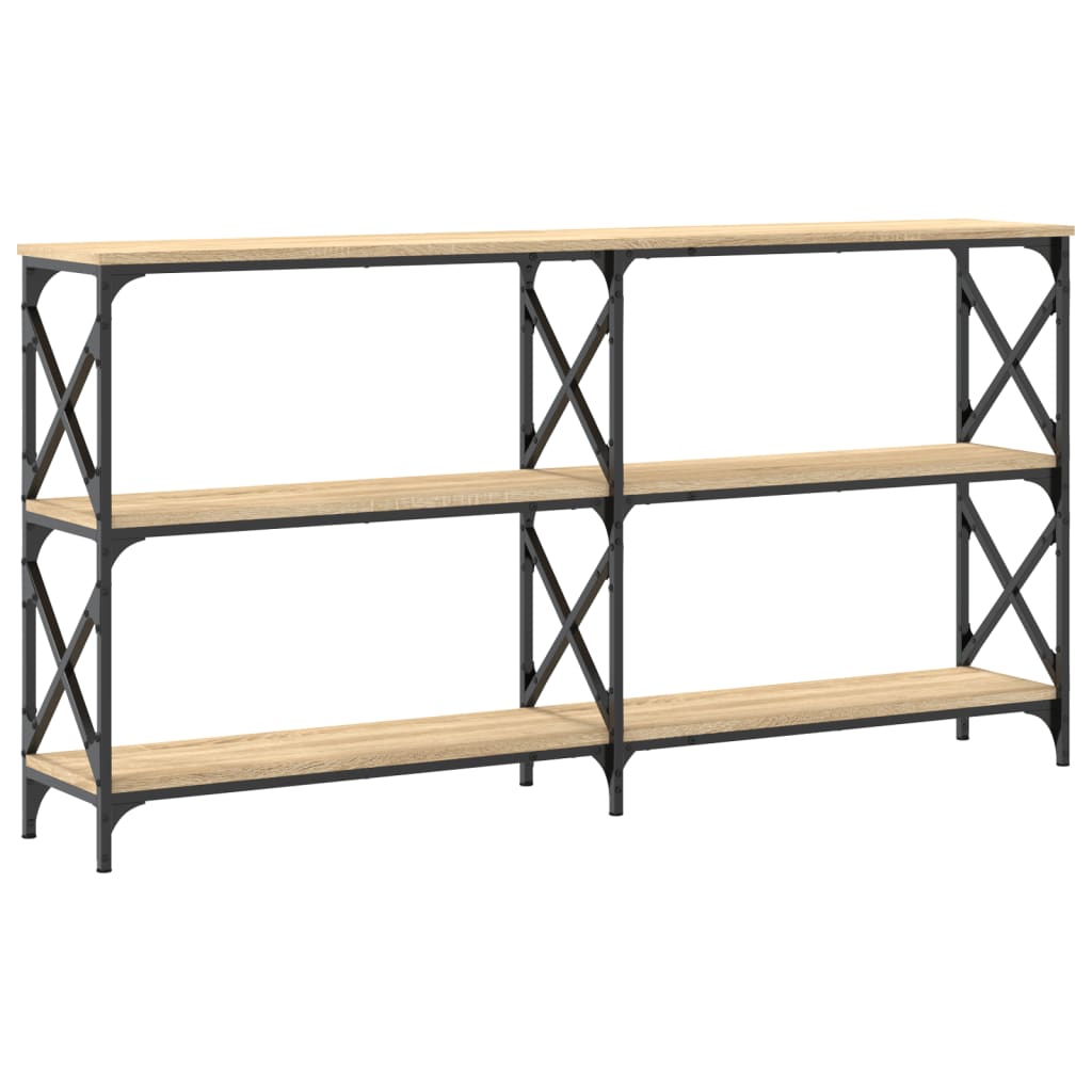 Mesa consola 156x28x80,5cm derivados de madeira carvalho sonoma