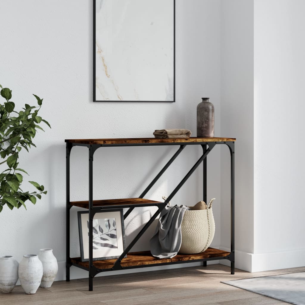Mesa consola 88,5x30x75 cm derivados de madeira carvalho fumado