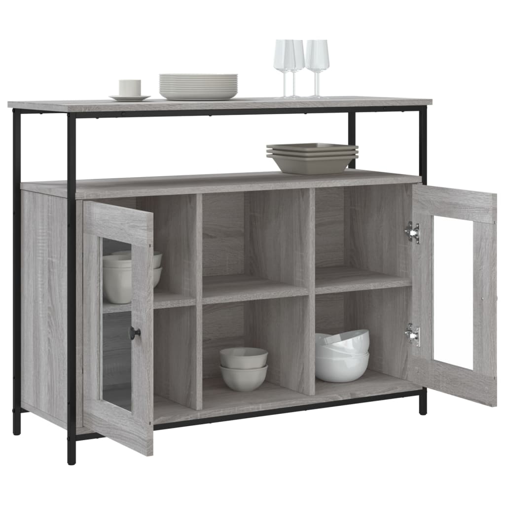 Aparador 100x35x80 cm derivados de madeira cinzento sonoma
