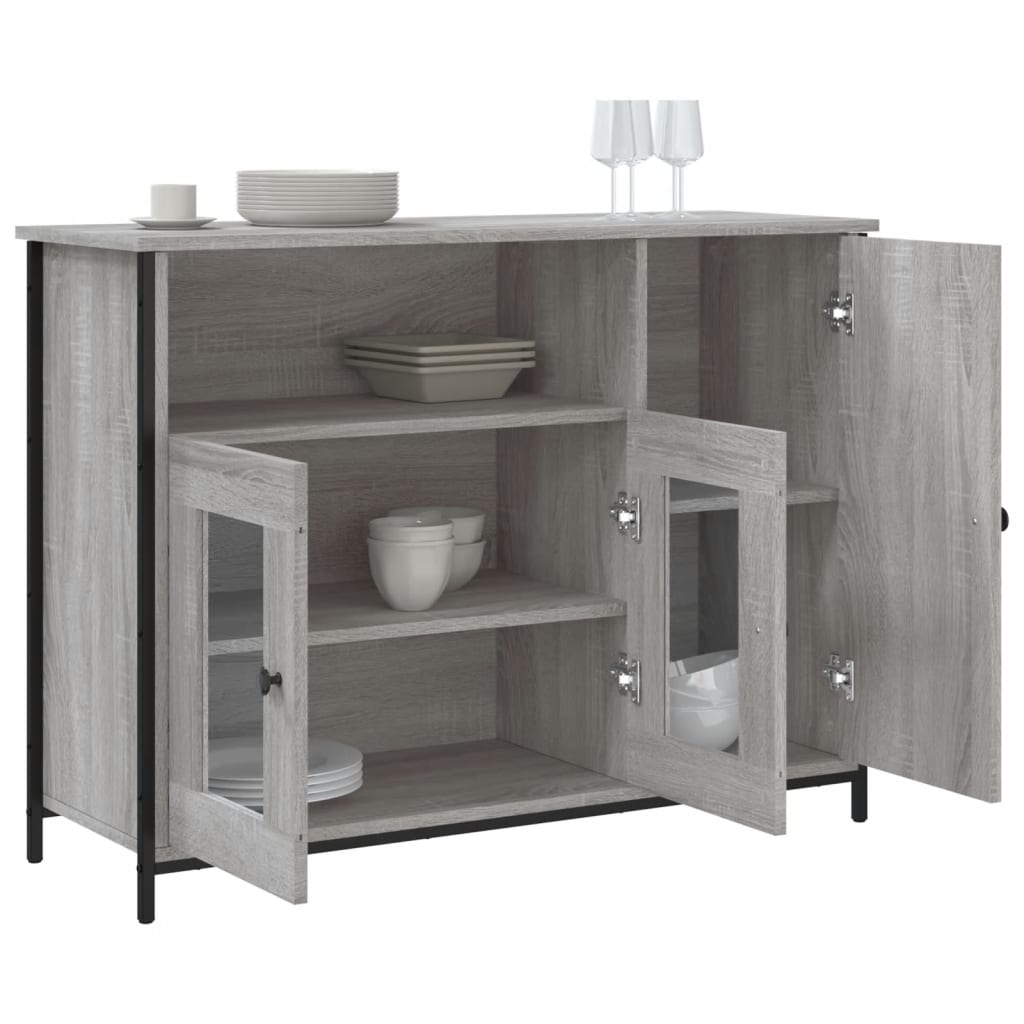 Aparador 100x35x75 cm derivados de madeira cinzento sonoma