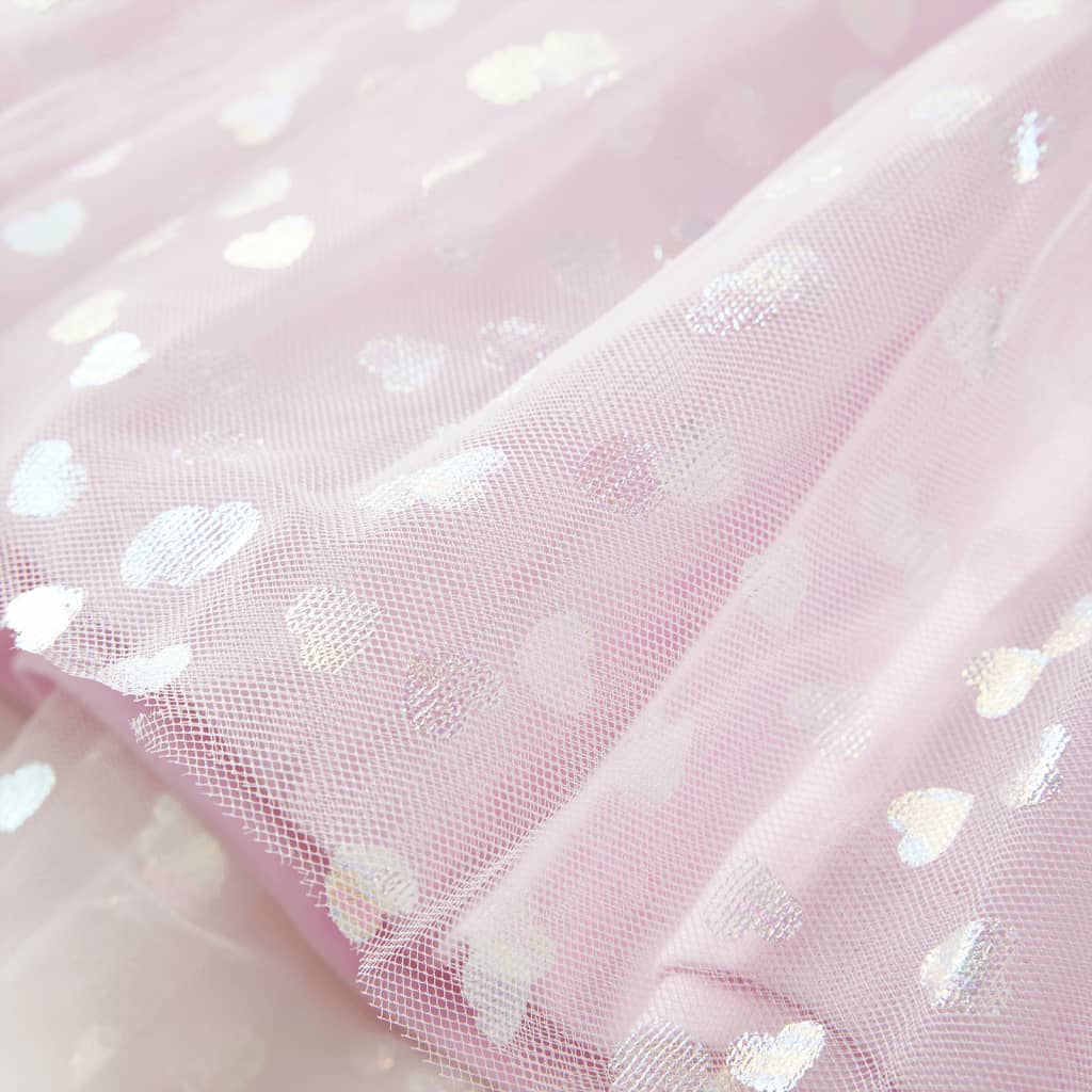 Vestido de criança com folhos rosa-claro 92