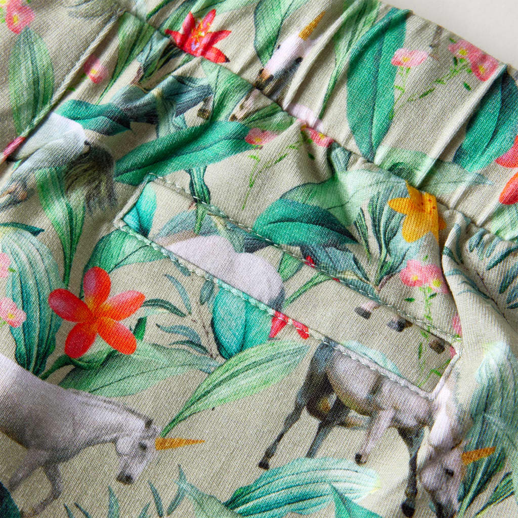 Calção para criança com cordão caqui-claro 140