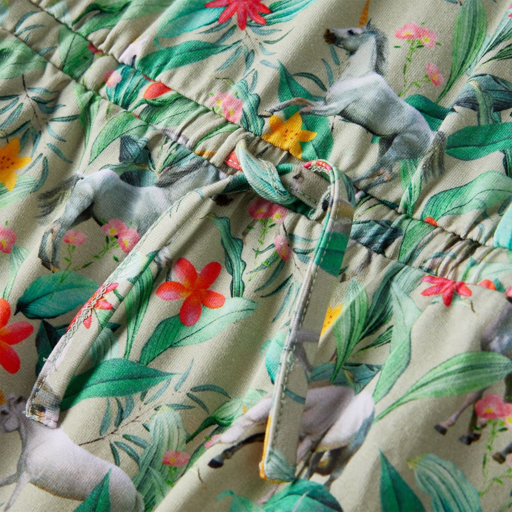 Vestido de criança com manga sino caqui-claro 140