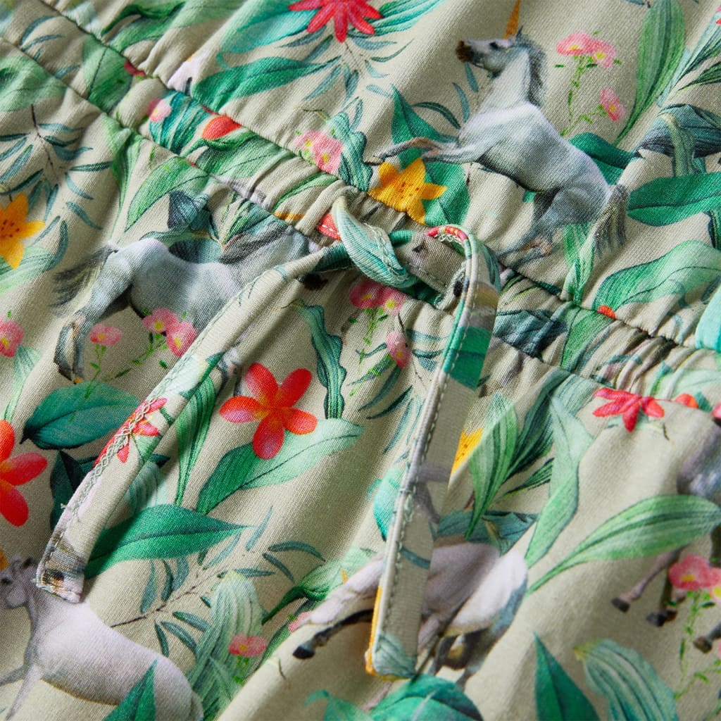 Vestido de criança com manga sino caqui-claro 140