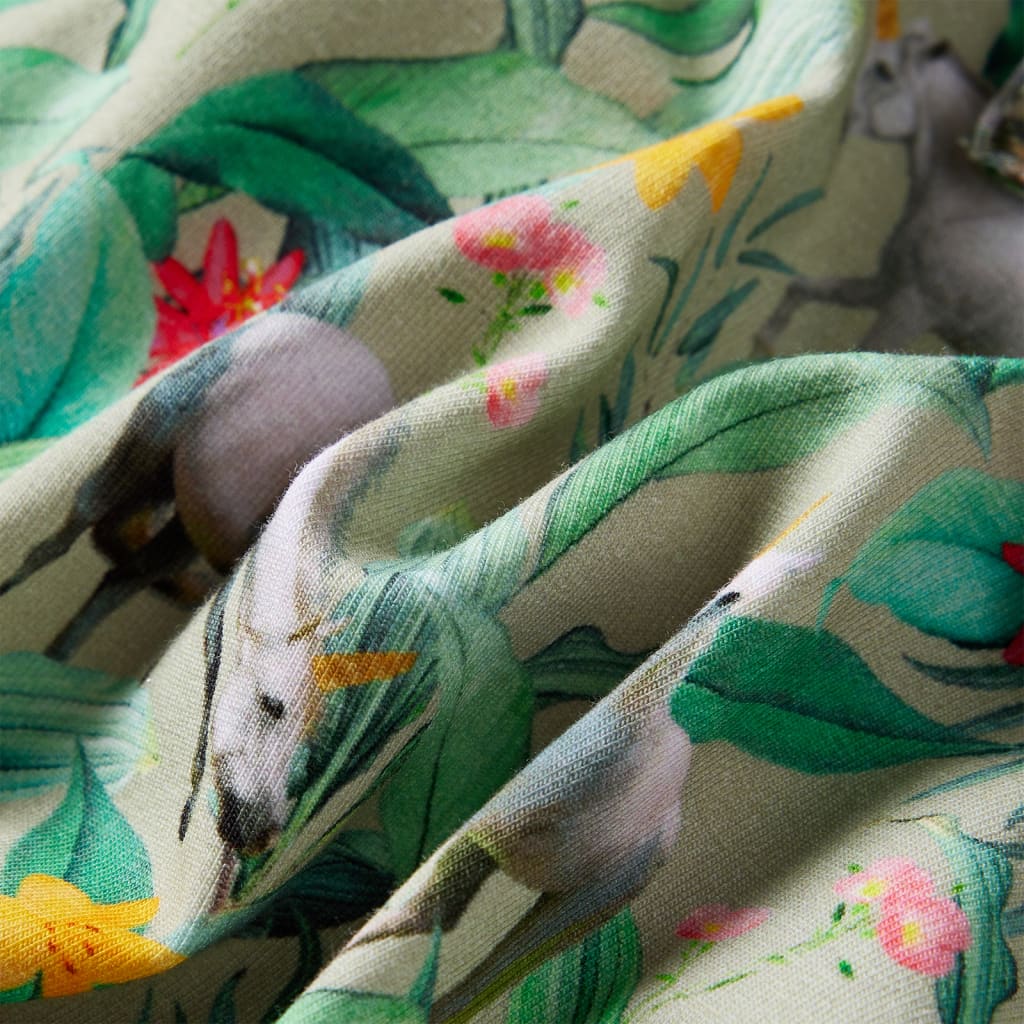 Vestido de criança com manga sino caqui-claro 140