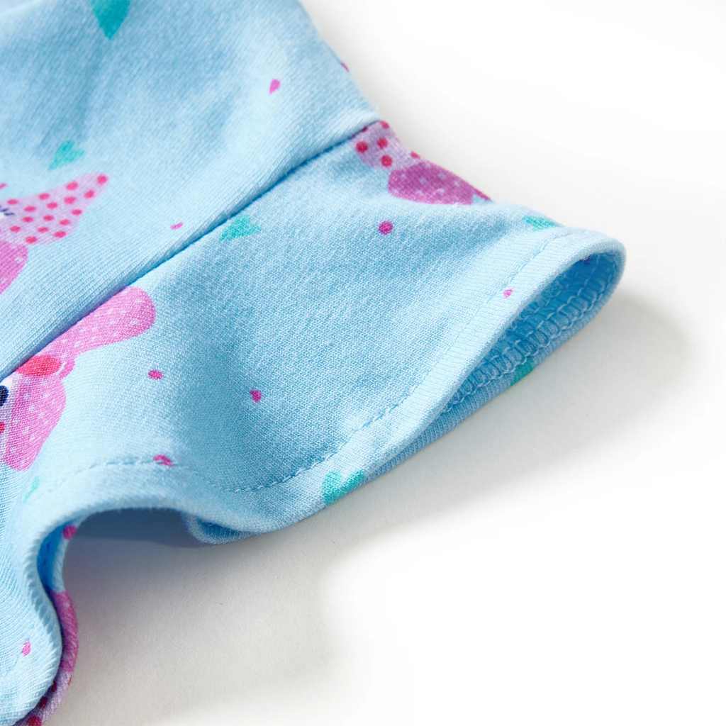 Vestido sem mangas para criança com botões azul 140