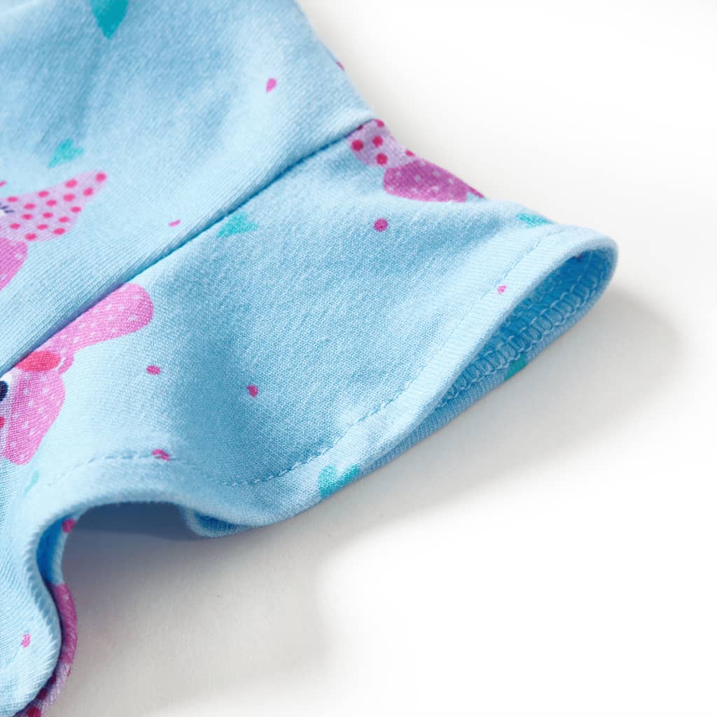 Vestido sem mangas para criança com botões azul 140