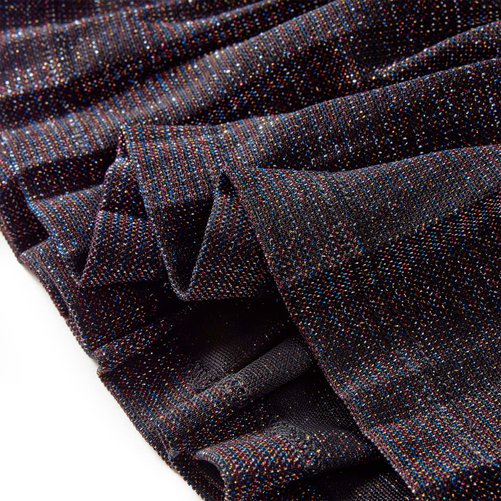 Saia plissada para criança com brilhos azul-marinho 128